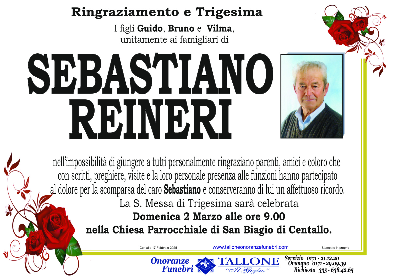 <br />
<b>Warning</b>:  Undefined variable $info in <b>/home/tallone/public_html/ringraziamenti.php</b> on line <b>68</b><br />
Sebastiano Reineri